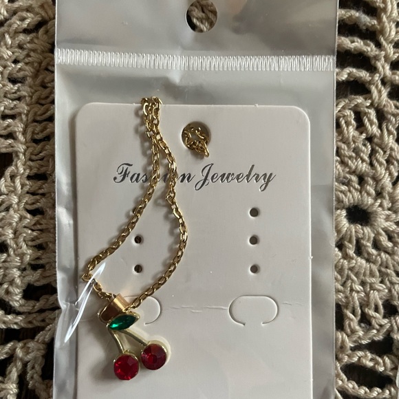Cherries 🍒 Paris French Style Pendant and Earrings set - Picture 3 of 5